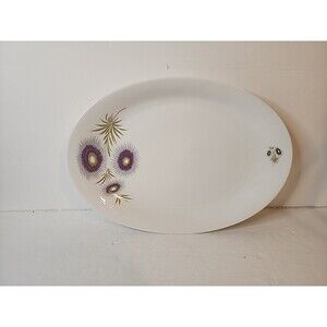 VERY RARE  Pretty 13" Floral Pattern Platter Kronester Bavaria West Germany